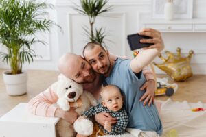 Happy family in the LGBTQ+ community helped by IVF Treatments in Pasadena