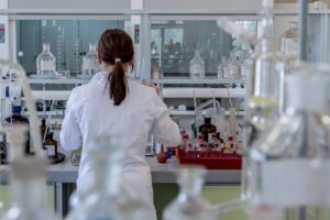 A chemist in an IVF lab