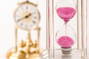hourglass and clock