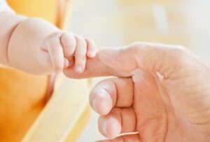Child hands holding